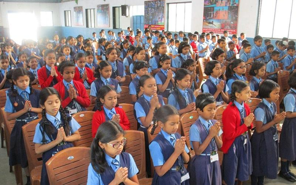 Students gathered for a school program